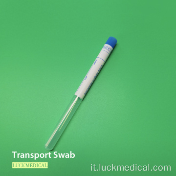 Trasportare il tampone nasale in tubo con bastoncino di plastica